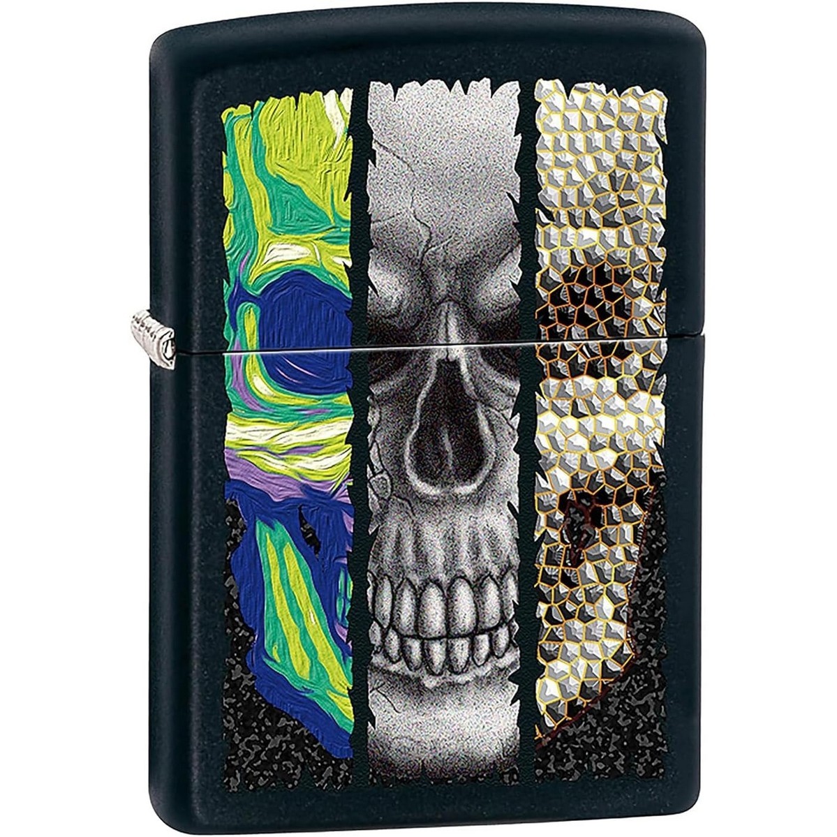 Zippo accendino 22A041 skull design antivento made in USA